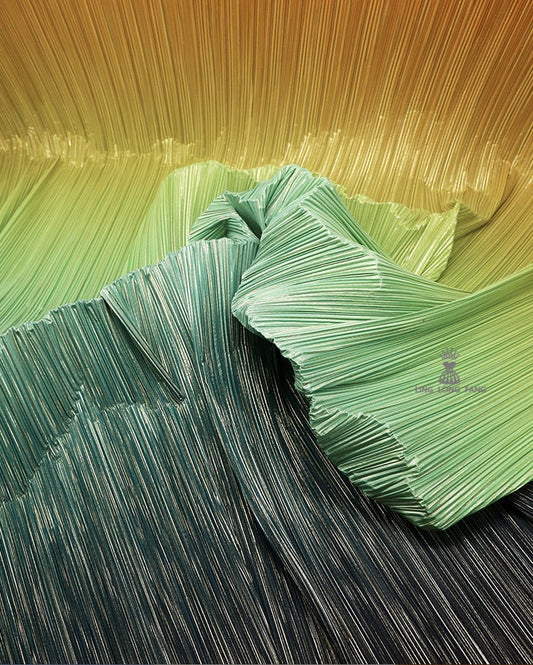 Gradient Crepe Pleated Fabric: 59"W Stiff Polyester for DIY Decor & Costume