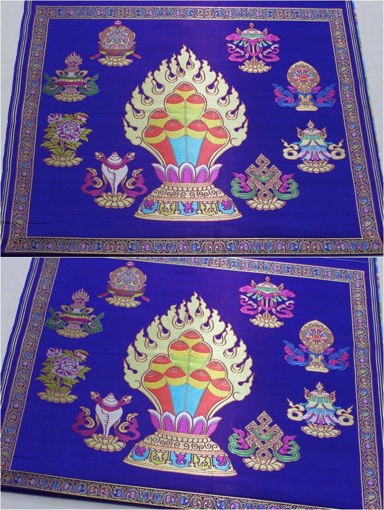 Royal Blue Tibetan Fabric: Silk Rayon Blend (29x21")