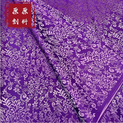 Floral Brocade Fabric: Dark Rayon Upholstery, Costume, Decor