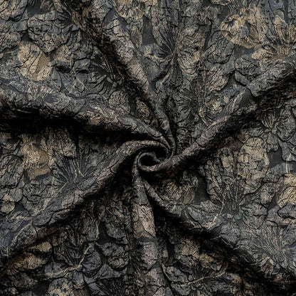 Embossed Gold Floral Jacquard Fabric | Luxury Home Decor, 59" Wide