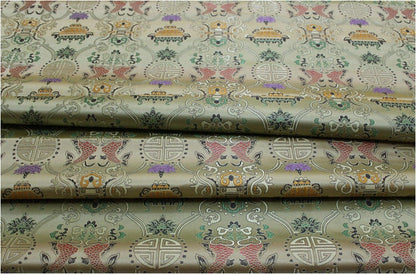 Pisces Double Fish Silk Brocade Fabric: 35"W Cheongsam Material