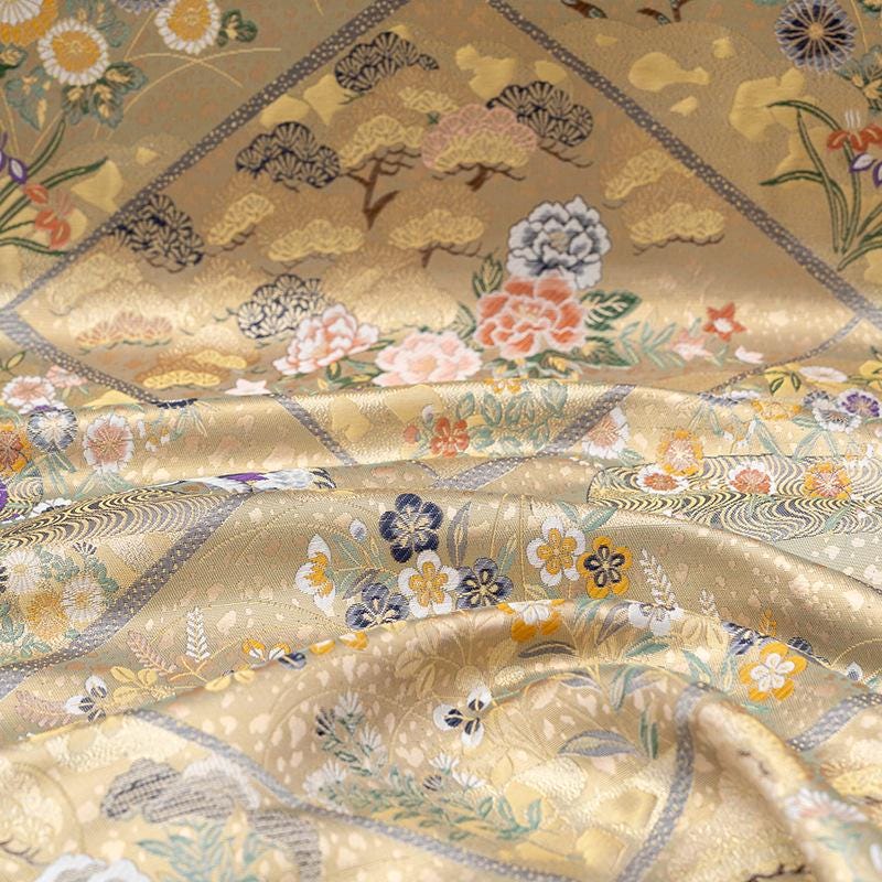 Nishijin Weaving Fabric: Japanese Style Silk Rayon Blend - 59"W - Poppylollipop