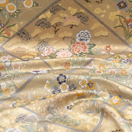 Nishijin Weaving Fabric: Japanese Style Silk Rayon Blend - 59"W - Poppylollipop