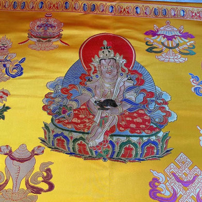Buddha Jacquard Fabric: Tibetan Brocade for Upholstery & Costume (75x52cm)