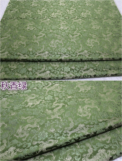 Dragon Brocade Fabric: Multi-Color Floral Silk Rayon Blend