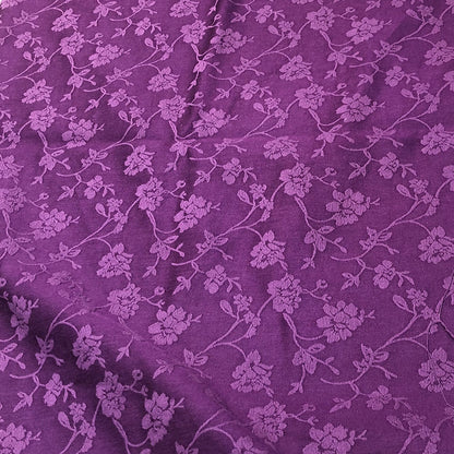 Tissu damassé jacquard en coton à motif floral, 160 cm de large, double face