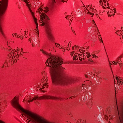 Butterfly Jacquard Satin Damask Fabric - 59" Wide Rayon Sewing Fabric