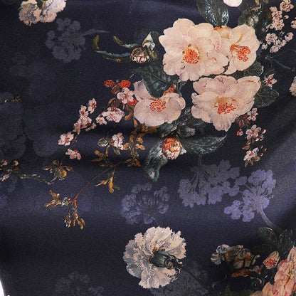 Peony Floral Silk Damask Fabric - 59"W Digital Print