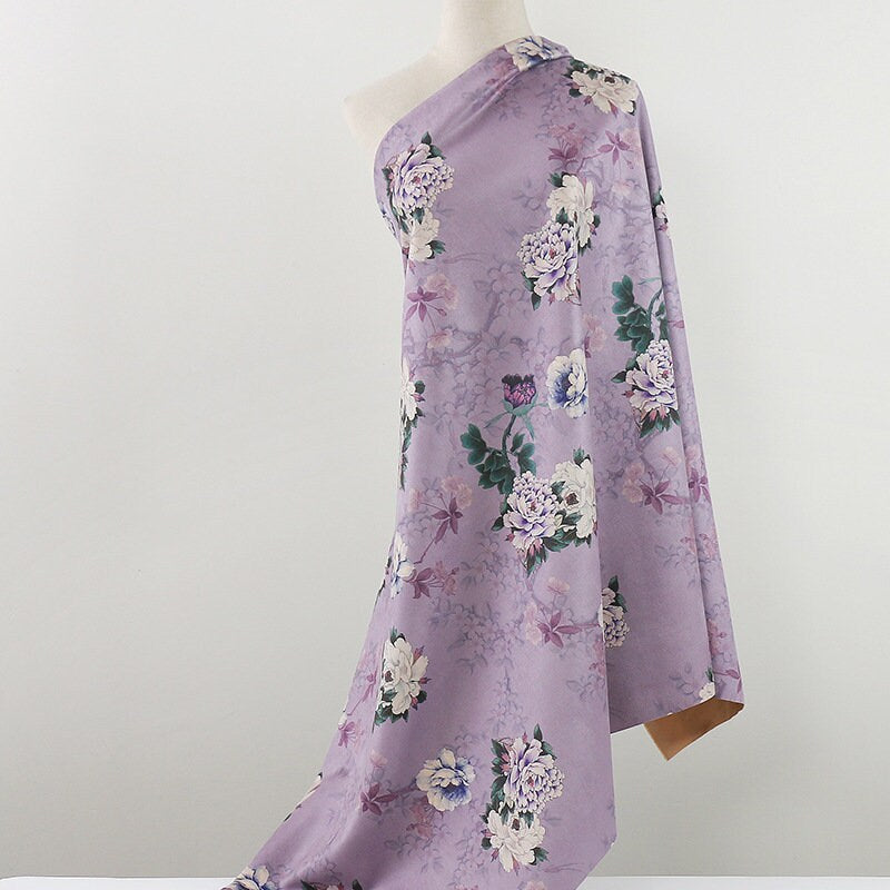 Floral Micro Faux Suede Fabric: 59" Wide, Upholstery & Apparel