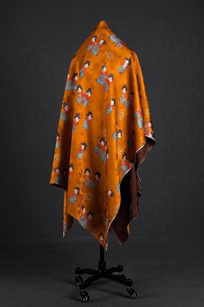 Ancient Painting Rayon Fabric: 55" Wide, Costume, Upholstery, Scarf