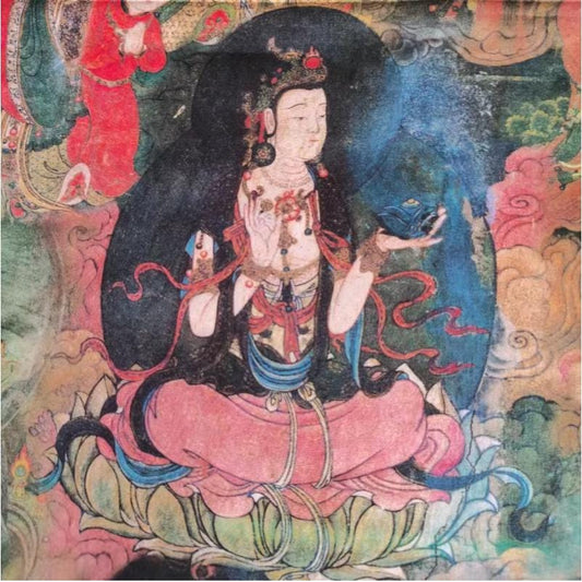 Dunhuang Fresco Fabric: Asian Vintage Style Cotton (43"W)