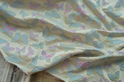 Butterfly Jacquard Fabric: 3D Texture Upholstery, Costume, Decor - 63" W