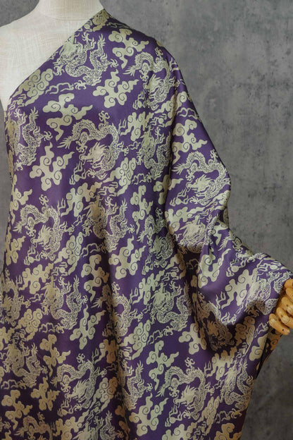 Traditional Chinese Cloud & Dragon Jacquard Brocade Fabric ��� Cushion / Pillow Materi"Wide