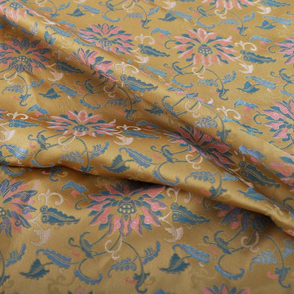 Dunhuang Lotus Brocade Fabric: 59"W Tibetan Costume & Decor