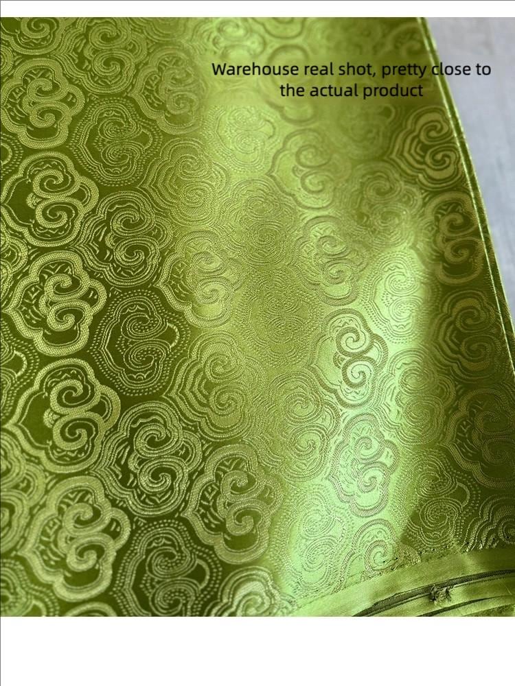 Green Jacquard Satin Fabric ��� Ruyi Pattern, DIY Clothing & Dec" wide)