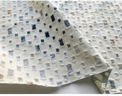 Jacquard Weave Denim Fabric: 3D Cotton for Sewing, Quilting, Upholstery, 57"Wide