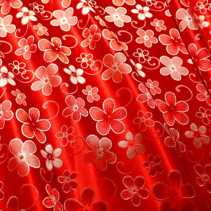 Brocart de soie à motif floral : 75 cm de large. Idéal pour l’ameublement, les costumes et la décoration.