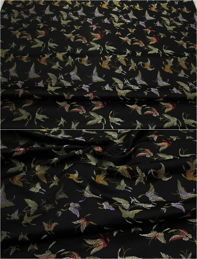 Butterfly Floral Silk Brocade Fabric - Chinese Jacquard (29.5"W)