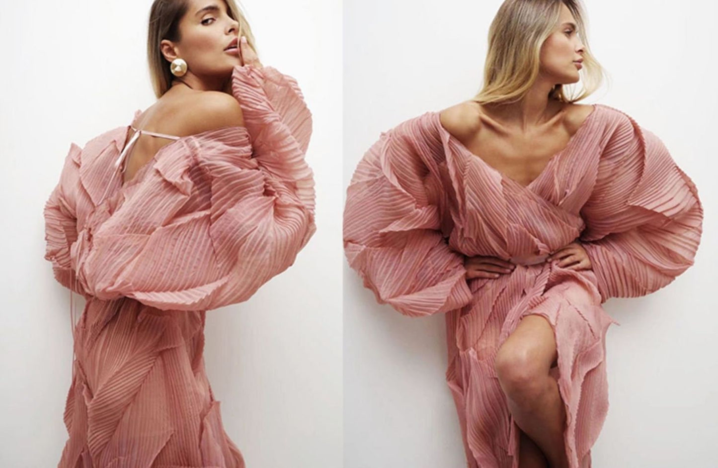 Pleated Crepe Fabric: 40" Wide Designer Material