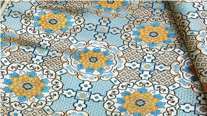 Tissu brocart impérial : Soie jacquard tibétaine faite main (au mètre)