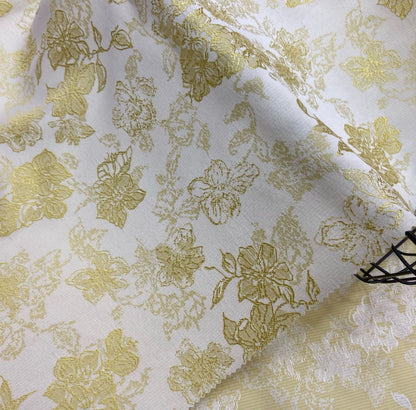 Elegant Satin Jacquard Fabric: 3D Flower Design, 59" Wide