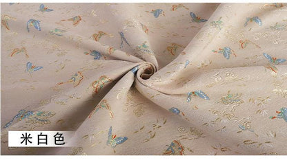 Butterfly Chenille Fabric: Gold Weave Mongolian Tibetan Pattern, 58"W