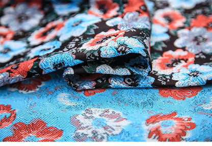 Floral Brocade Jacquard Fabric: 35"W Rayon Dress Fabric