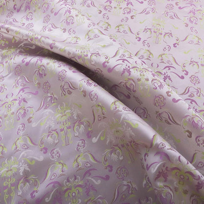 Tissu brocart floral rose et violet : 59 pouces, motif floral zen, pour ameublement