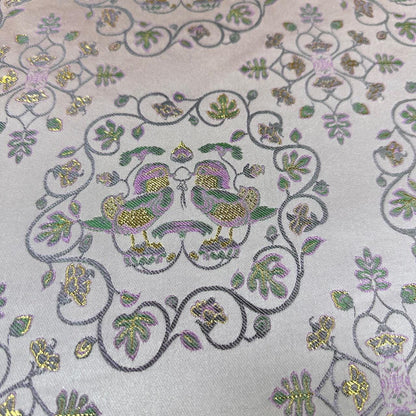 Silk Brocade Fabric: Mandarin Duck Foil Damask (45"W)