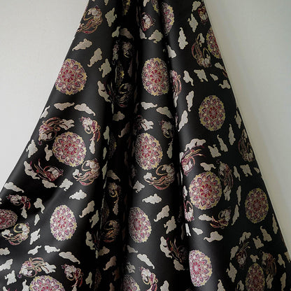Floral Brocade Fabric: Mongolian Tibetan Style, 59" Wide