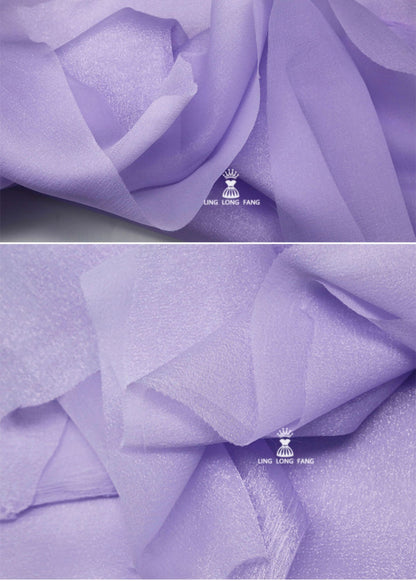 Tissu organza nacré seersucker : 150 cm de large, mélange coton-polyester