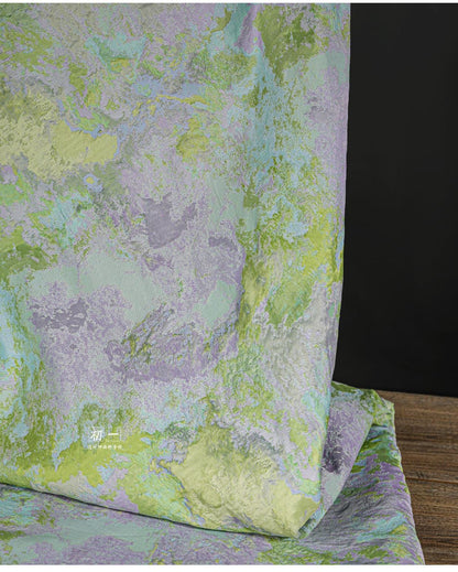 Gold Thread Jacquard Fabric: 3D Oil Painting Texture, 62" Wide