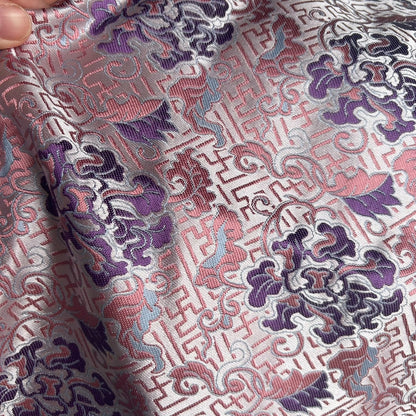 Floral Brocade Fabric: 59"W Chinese Wishful Sunflower Silk Rayon
