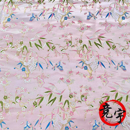 Floral Jacquard Brocade Fabric: 59"W Satin Upholstery
