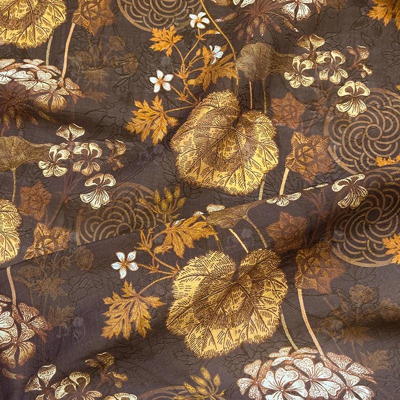 Gold Leaf Dream Tencel Ramie Fabric: Dressmaking, Upholstery, Costume - 59" Wide