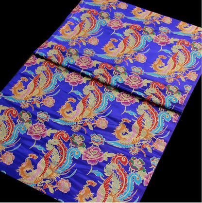 Gold Phoenix Brocade Fabric: Chinese Cheongsam Qipao Sewing Material (28"W)