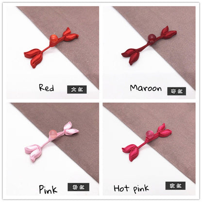 Handmade Satin Leaf Frog Buttons: Cheongsam Chinese Knot Closures