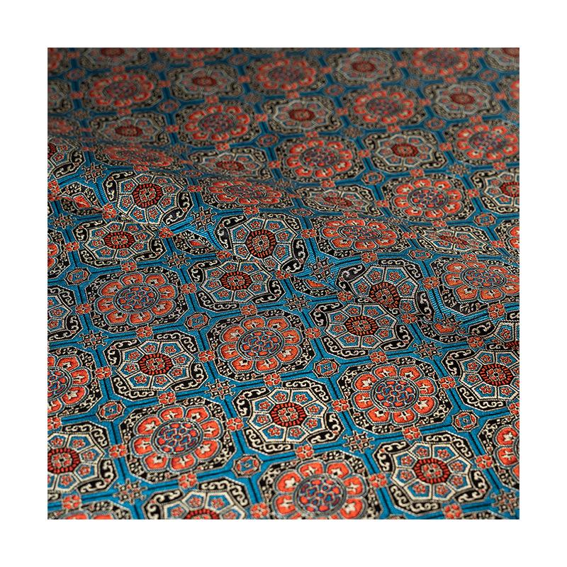 Mongolian Tibetan Bada Pattern Rayon Fabric: Upholstery, Costume, Decor by Meter
