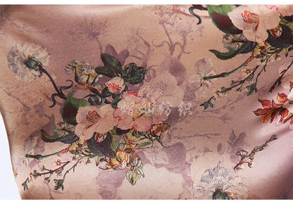 Peony Floral Silk Damask Fabric - 59"W Digital Print