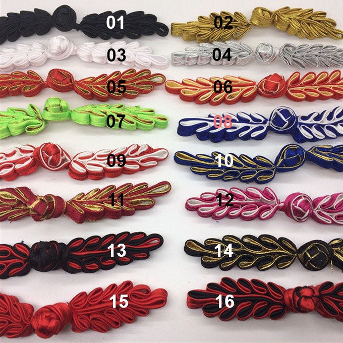 Handmade Satin Leaf Sewing Frog Closures: Cheongsam Knot Buttons
