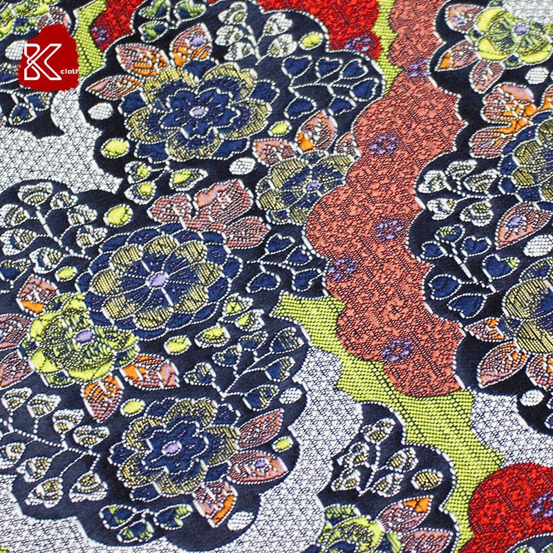 Nishijin Floral Kinran Fabric: Japanese Silk Brocade Damask - By The Meter
