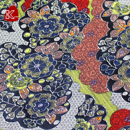 Nishijin Floral Kinran Fabric: Japanese Silk Brocade Damask - By The Meter
