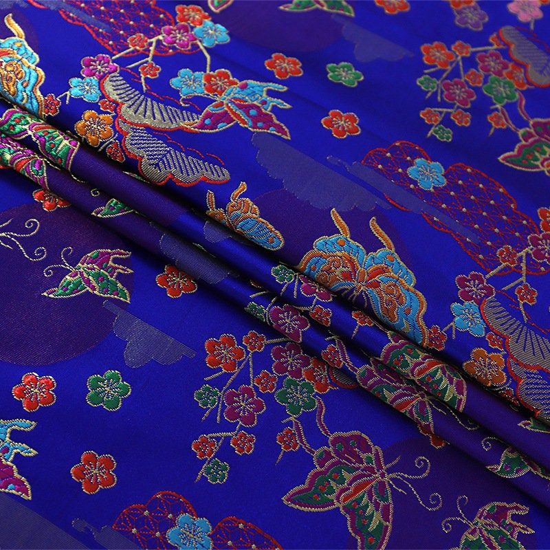 Butterfly Jacquard Brocade Fabric: Traditional Rayon Sewing Material