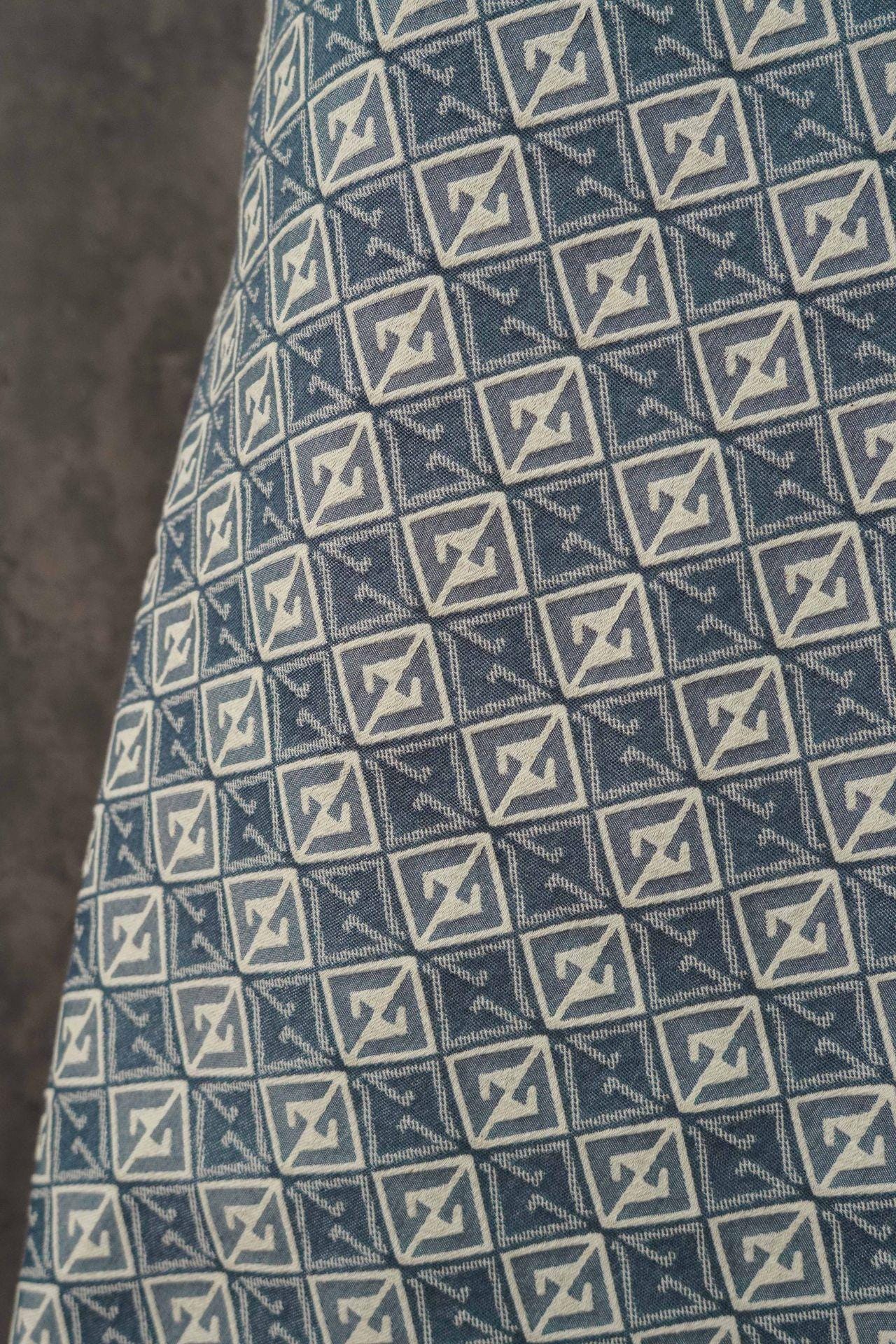 Jacquard Denim Fabric: Vintage 3D Pattern, Upholstery Sewing Material (56" Wide)