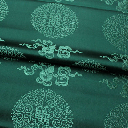 Jade Green Chinese Brocade Fabric: Silk Rayon Blend, 29" Wide