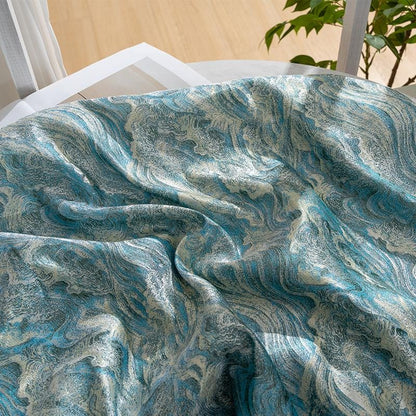 Ocean Waves Silk Rayon Brocade Fabric: 59" Wide Sewing Material