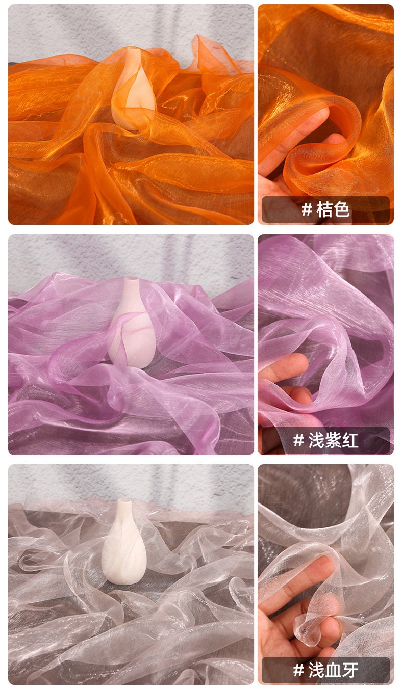 59"W Sheer Organza Fabric: Wedding, Doll Costume, Sewing - By The Meter