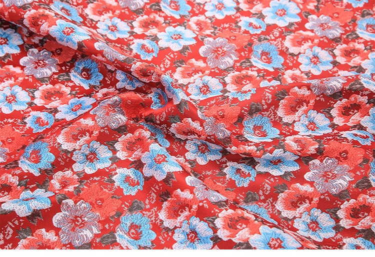 Floral Brocade Jacquard Fabric: 35"W Rayon Dress Fabric