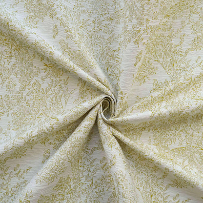 Tissu jacquard floral jungle française : tissage fin pour l’ameublement et la mode