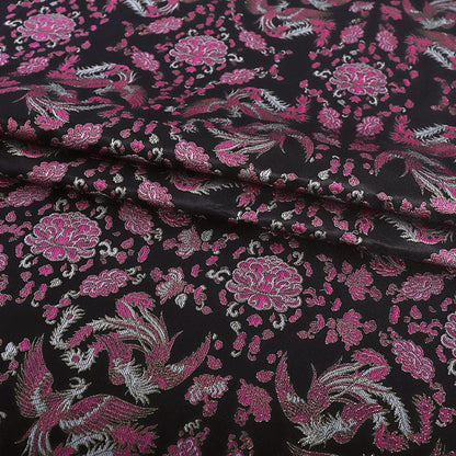 Tissu brocart de soie à motif phénix - 150 cm de large - Matériel de couture pour cheongsam